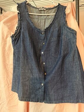 Denim top by white birch size small